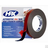 HPX HSA Dubbelzijdige tape zwart 12mm. x 10m. HSA004